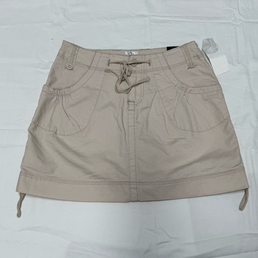Scooter Skirt Built-in Shorts Skort Stretch Beige 4 Pockets Drawstring Sz 4 NWT